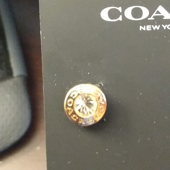 Coach Gold and Silver Crystal Stud Earrings - Picture 2 of 3